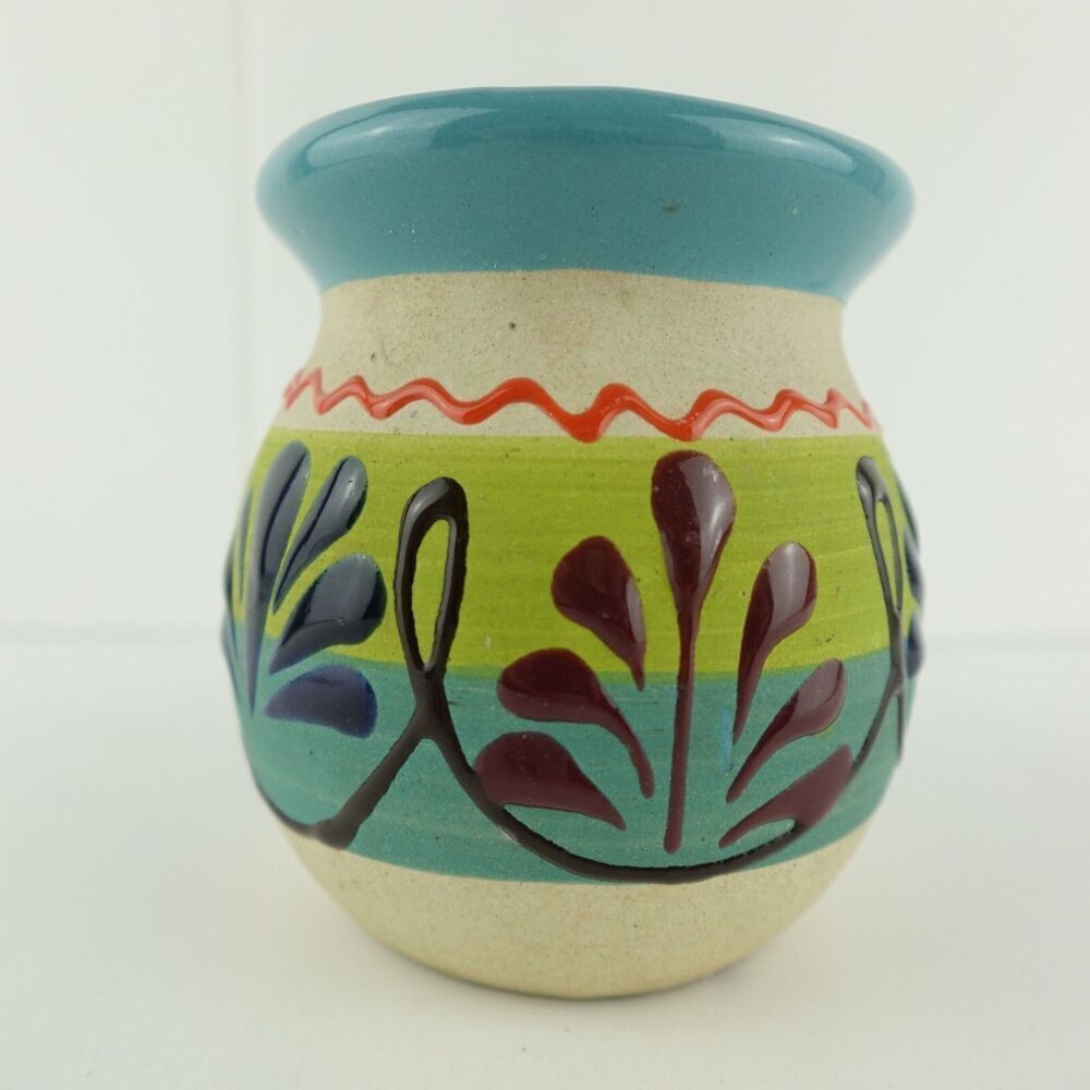 Studio Pottery Colorful Coffee Mug 4" High - Picture 2 of 7